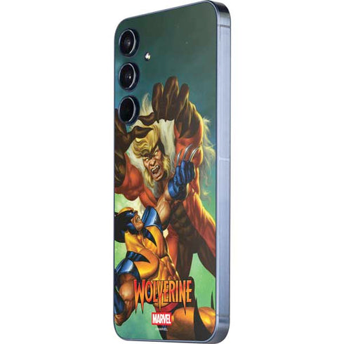 Marvel X-Men Wolverine Vs Sabretooth Galaxy A55 5G Skin